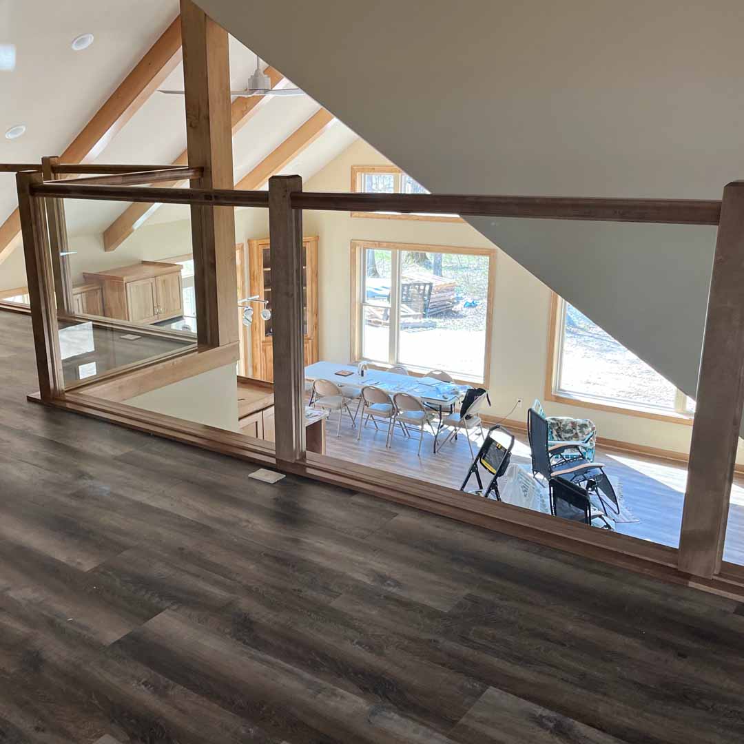 Interior glass railing